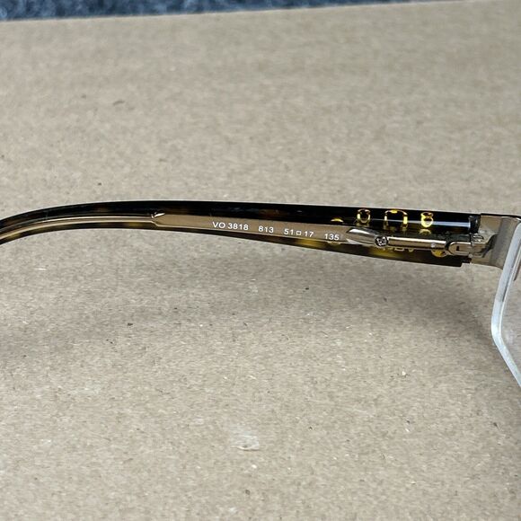 Vogue VO3818 813 Eyeglasses 51 17 135 Half Rimless Brown Tortoise FRAMES ONLY - Picture 5 of 6